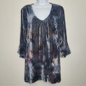 Live and Let Live blue purple velvet whimsigoth Stevie Nicks top size medium